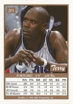 1990-91 SkyBox Terry Catledge #201 card back image