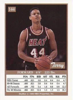 1990-91 SkyBox Terry Davis #144 card back image
