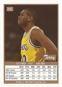 1990-91 SkyBox Terry Teagle #392 card back image