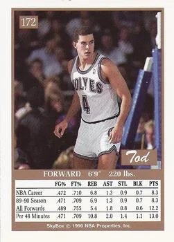 1990-91 SkyBox Tod Murphy #172 card back image