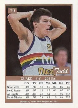 1990-91 SkyBox Todd Lichti #79 card back image