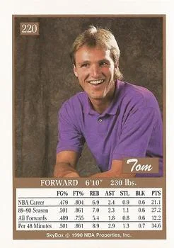1990-91 SkyBox Tom Chambers #220 card back image