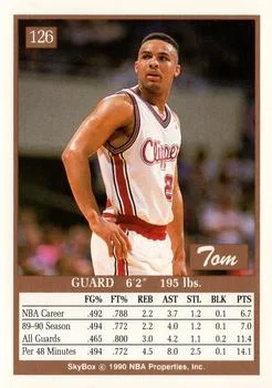 1990-91 SkyBox Tom Garrick #126 card back image