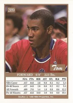 1990-91 SkyBox Tom Hammonds #289 card back image