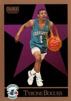 1990-91 SkyBox Tyrone Bogues "Tyrone" on front #26 card image