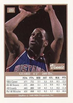 1990-91 SkyBox Vinnie Johnson #89 card back image