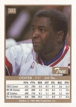 1990-91 SkyBox Wayne Rollins "Wayne" on front #383 card back image