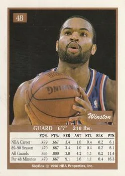 1990-91 SkyBox Winston Bennett #48 card back image