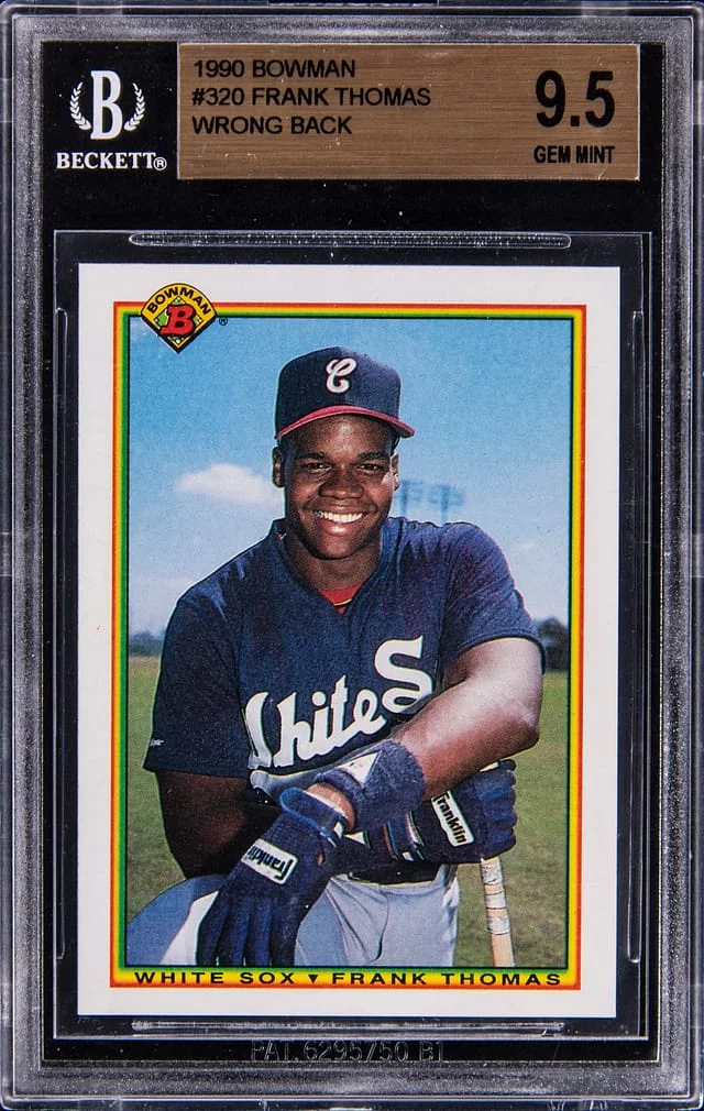 1990 Bowman Frank Thomas, Wrong Back #320 card image