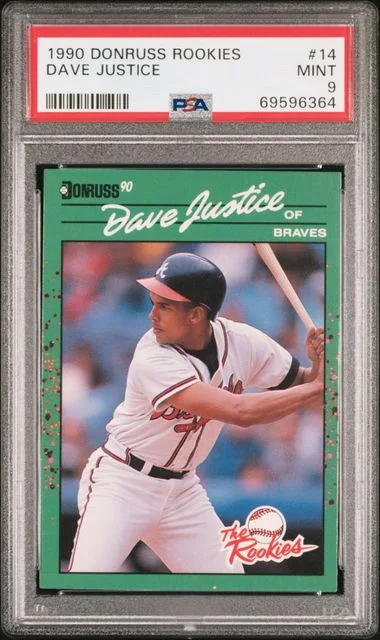 1990 Donruss Dave Justice Rookies #14 card image
