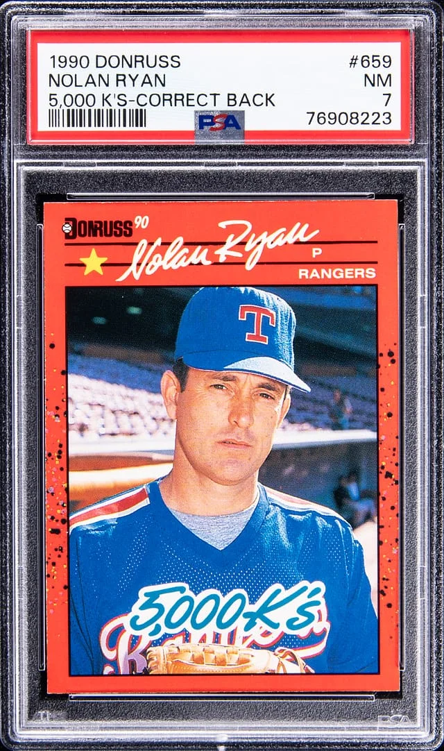1990 Donruss Nolan Ryan 5,000 K's - Correct Back #659 card image