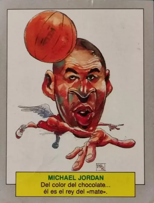 1990 Ediciones Este Karikatas Y Chistorretas Stickers Michael Jordan #34 card image