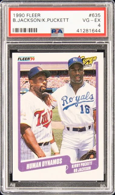 1990 Fleer Bo Jackson/Kirby Puckett #635 card image