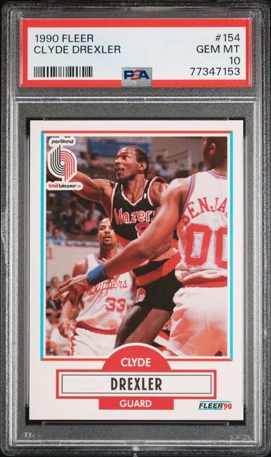 1990 Fleer Clyde Drexler #154 card image