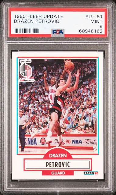 1990 Fleer Drazen Petrovic Update #U-81 card image