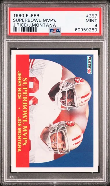 1990 Fleer Jerry Rice/Joe Montana Super Bowl MVP's #397 card image