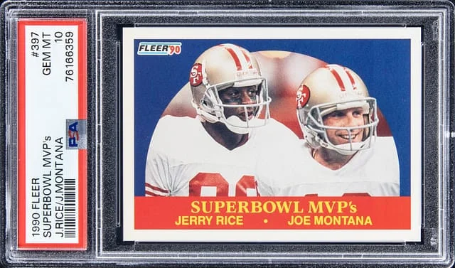 1990 Fleer Joe Montana, Jerry Rice Superbowl MVPs #397 card image