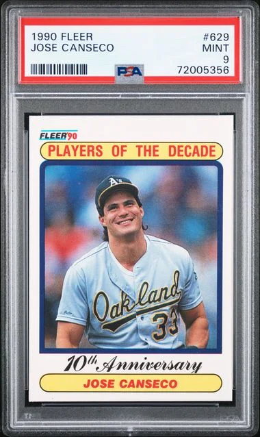 1990 Fleer Jose Canseco #629 card image