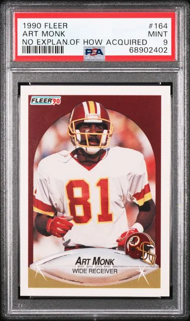 1990 Fleer, No Explanation Of How Acquired Art Monk #164 card image