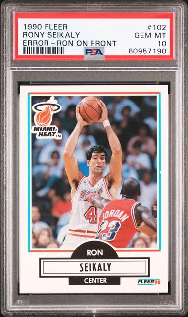 1990 Fleer Rony Seikaly Error-Ron On Front #102 card image