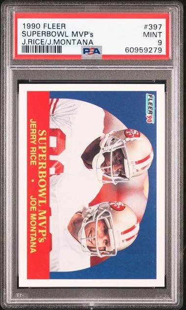 1990 Fleer Superbowl Mvp's J.Rice/J.Montana #397 card image