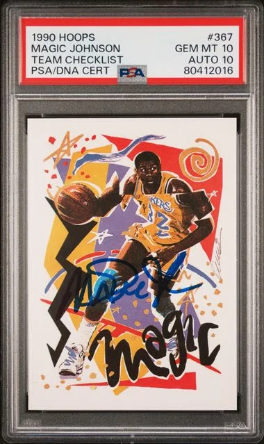 1990 Hoops Magic Johnson Team Checklist #367 card image
