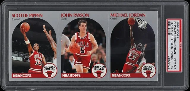 1990 Hoops Team Night Sheets Panel Pippen/Paxson/Jordan #no-number card image
