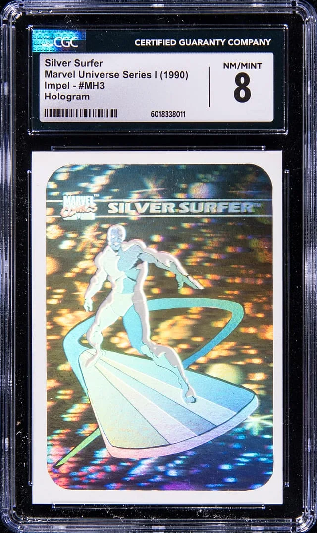 1990 Impel Marvel Universe Series I Hologram Silver Surfer #MH3 card image