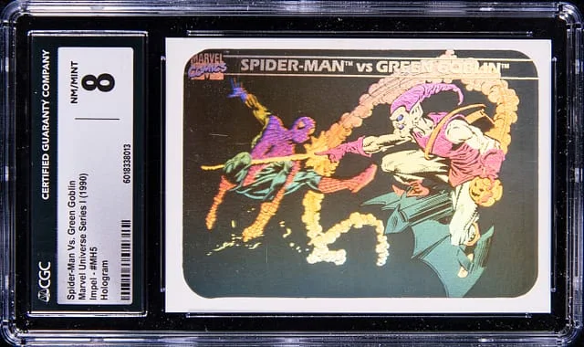 1990 Impel Marvel Universe Series I Hologram Spider-Man vs. Green Goblin #MH5 card image