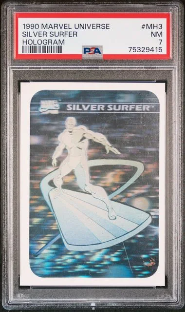 1990 Marvel Universe Hologram Silver Surfer #MH3 card image