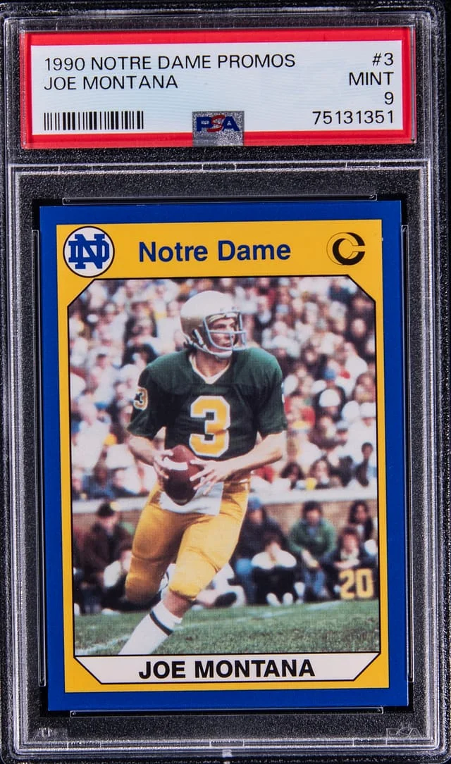 1990 Notre Dame Promos Joe Montana #3 card image