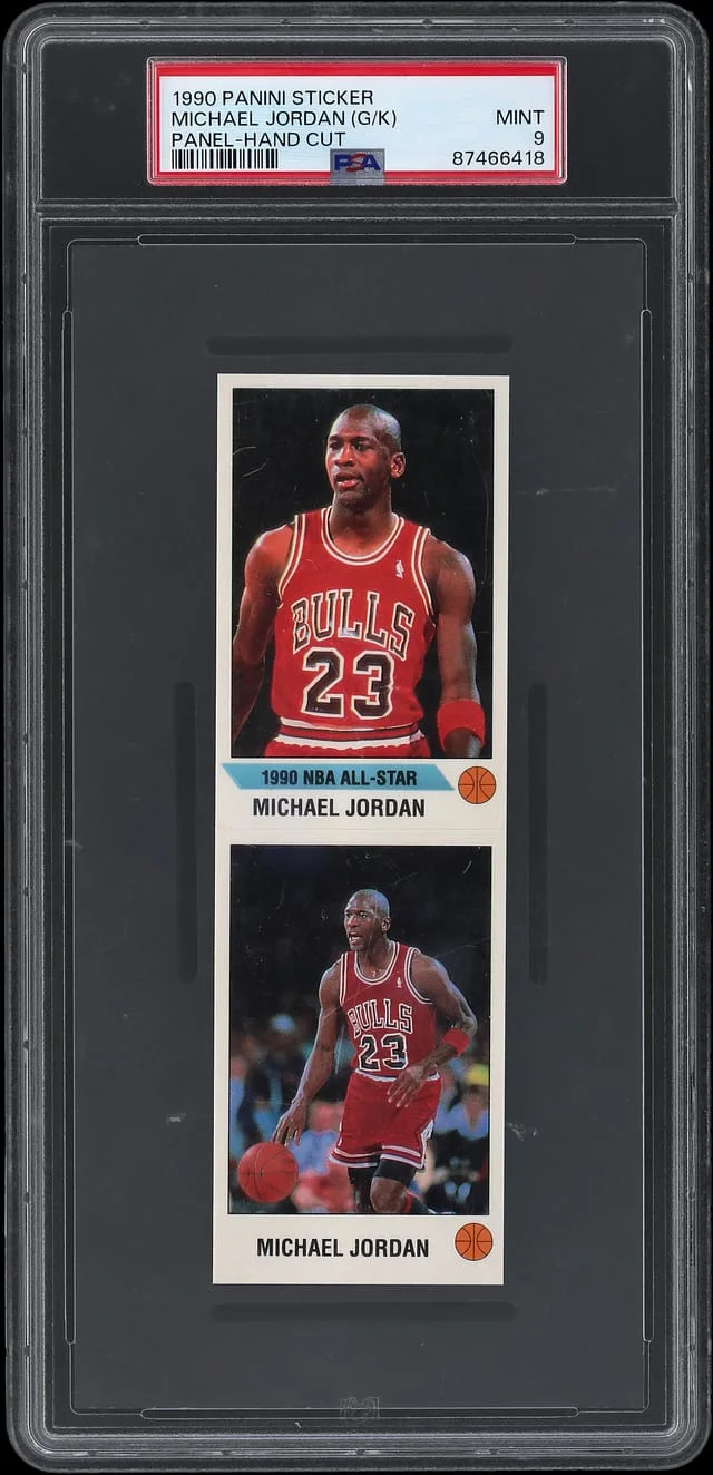 1990 Panini Sticker Panel, Hand Cut Michael Jordan (G/K) #no-number card image