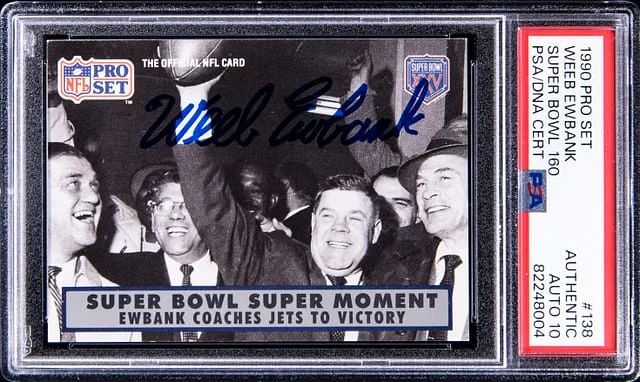 1990 Pro Set Super Bowl 160 Weeb Ewbank Twice-Signed #138 card image