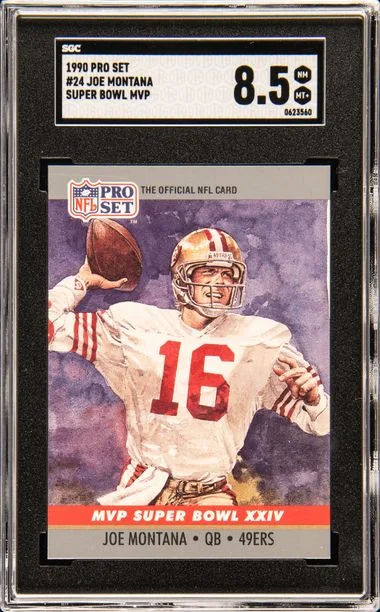 1990 Pro Set Super Bowl MVP Joe Montana #24 card image
