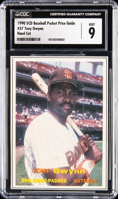 1990 Scd Baseball Pocket Price Guide Hand Cut Tony Gwynn #37 card image