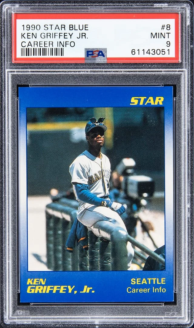 1990 Star Blue Career Info Ken Griffey Jr. #8 card image