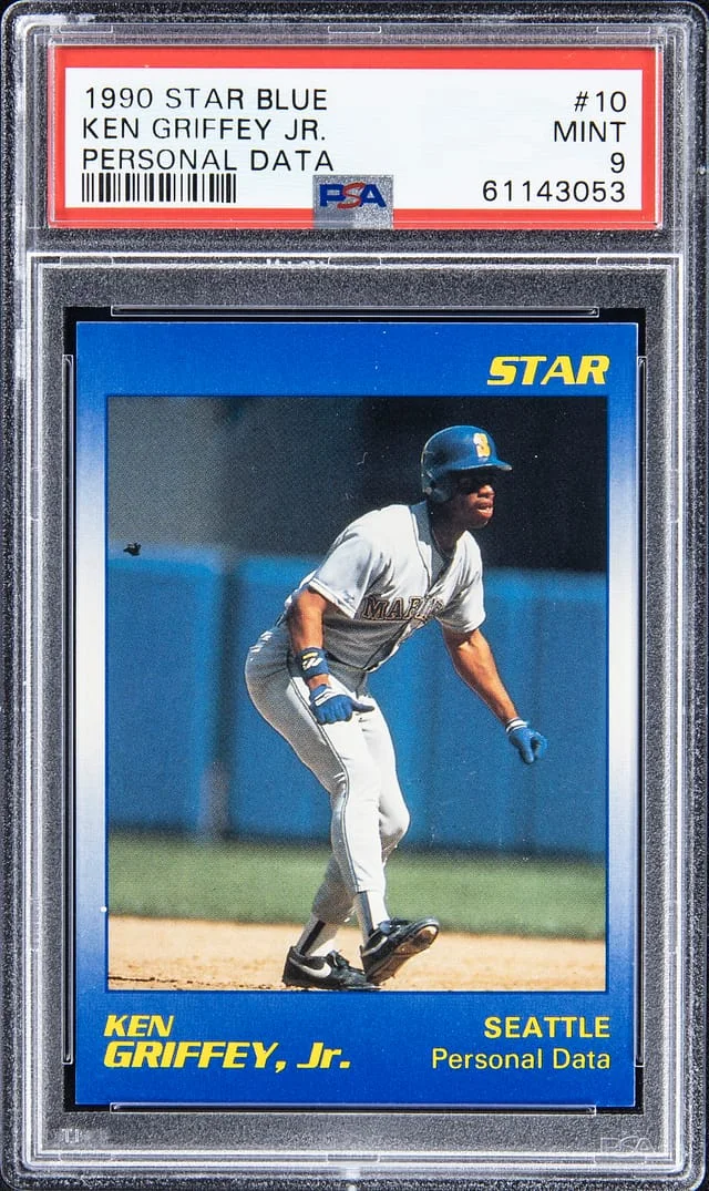 1990 Star Blue Personal Data Ken Griffey Jr. #10 card image