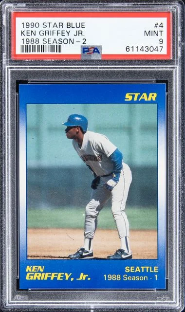 1990 Star Ken Griffey Jr. Blue 1988 Season-2 Ken Griffey Jr. #4 card image