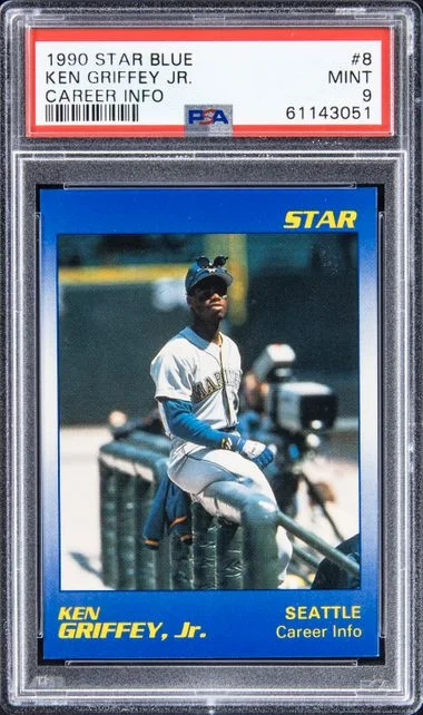 1990 Star Ken Griffey Jr. Blue Career Info Ken Griffey Jr. #8 card image