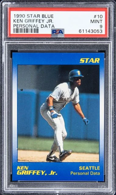 1990 Star Ken Griffey Jr. Blue Personal Data Ken Griffey Jr. #10 card image