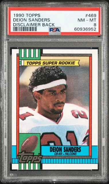 1990 Topps Deion Sanders Disclaimer Back #469 card image