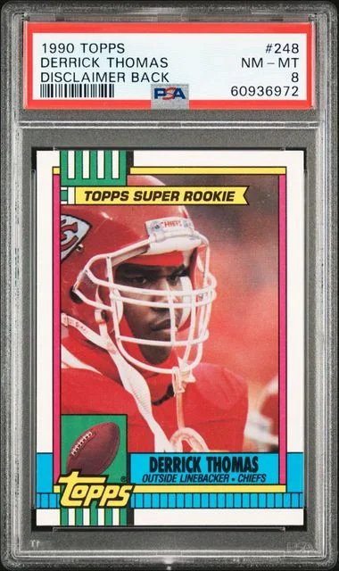 1990 Topps Derrick Thomas Disclaimer Back #248 card image