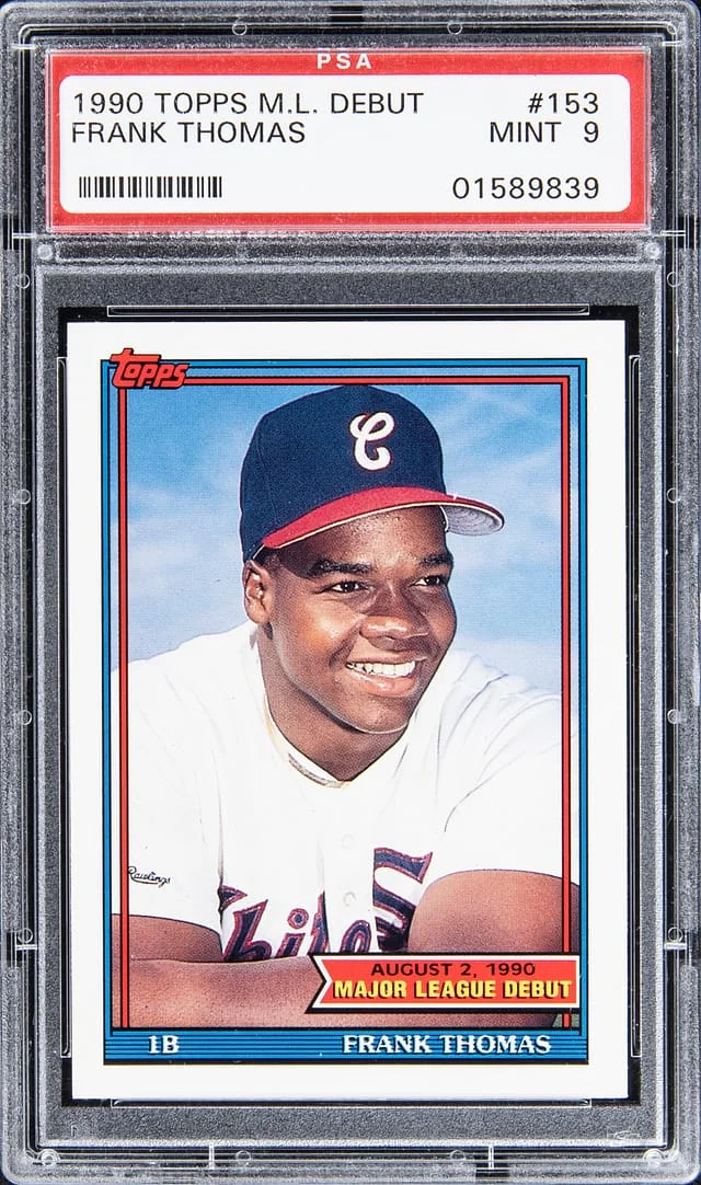 1990 Topps Frank Thomas Major League Debut #153 card image
