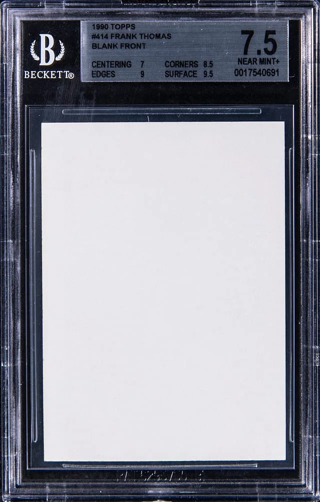 1990 Topps Frank Thomas, Blank Front #414 card image