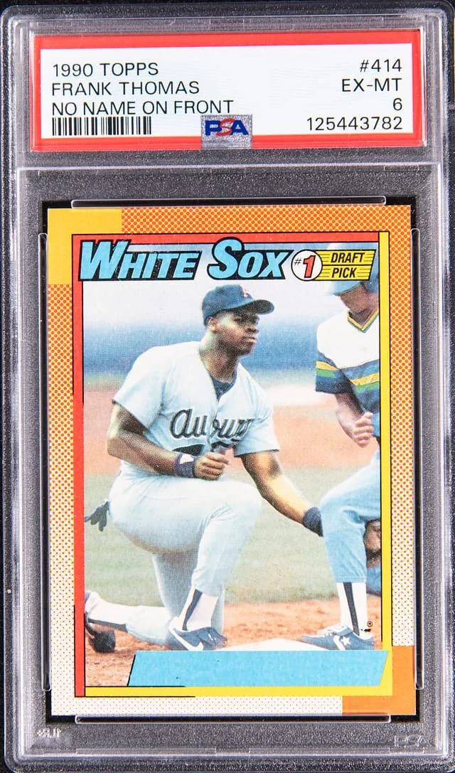 1990 Topps Frank Thomas, No Name on Front Error #414 card image