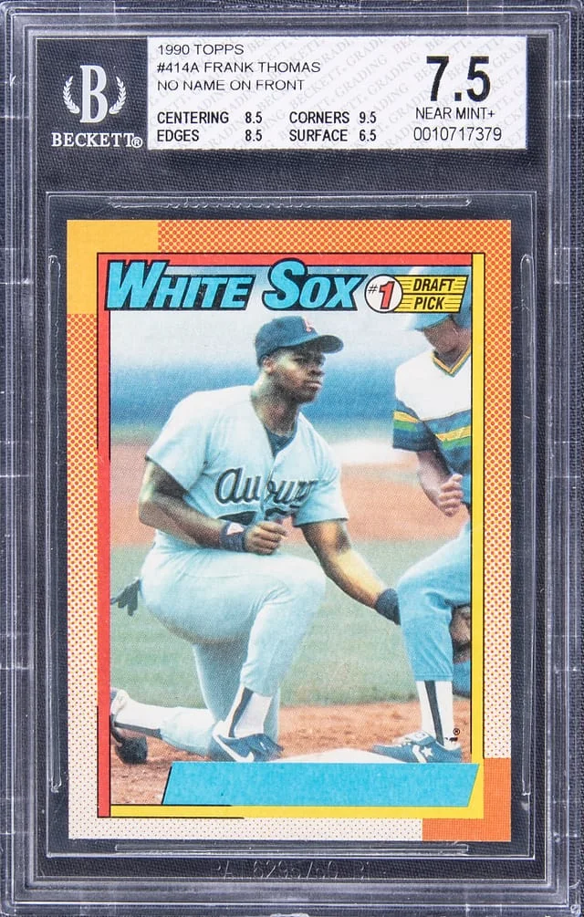 1990 Topps Frank Thomas No Name On Front Error #414A card image