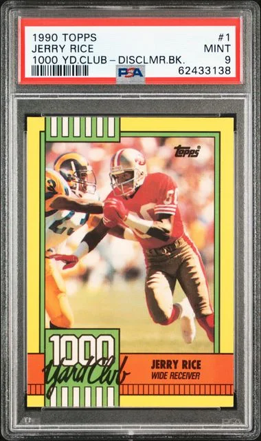 1990 Topps Jerry Rice 1000 Yard Club #1 card image