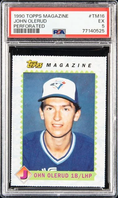 1990 Topps John Olerud Magazine Perforated #TM16 card image