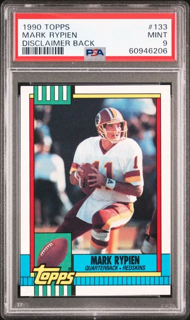 1990 Topps Mark Rypien Disclaimer Back #133 card image
