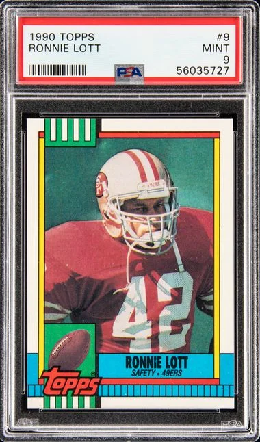 1990 Topps Ronnie Lott Disclaimer Back #9 card image